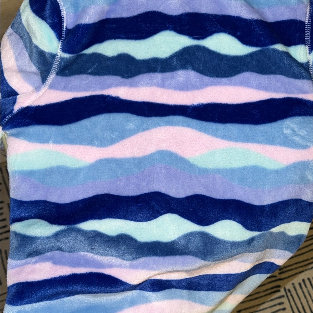 Lands' End Kids' Striped Hoodie - Blue, Pink, and White - Picture 3 of 10
